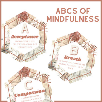 Preview of ABCs of Mindfulness - DIGITAL Mindfulness Vocabulary Posters & Student Journals