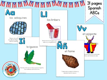 ABCs of Puerto Rico Spanish Posters by Discovering Espanol | TPT