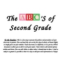 Back to School - ABC's of Second Grade Editable Document