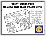 ABEKA First Grade Spelling List 14 "ight" Words Poem