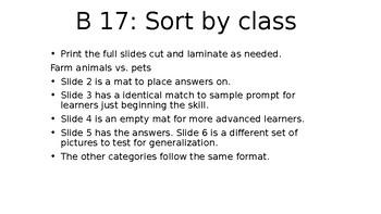 Preview of ABLLS B17: Sort by class (Multiple Options)