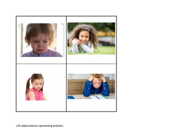 Preview of ABLLS C-54 - Selects Pictures Representing Emotions