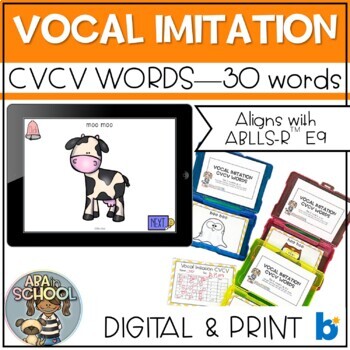 Preview of Repeat Sounds Articulation Cards CVCV words | Digital Boom & Print