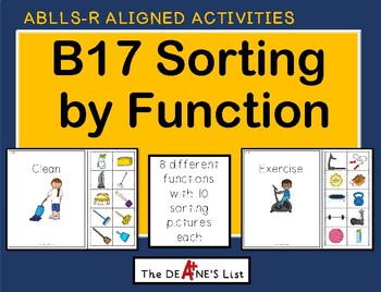 Preview of ABLLS-R ALIGNED ACTIVITIES B17 Sorting by function