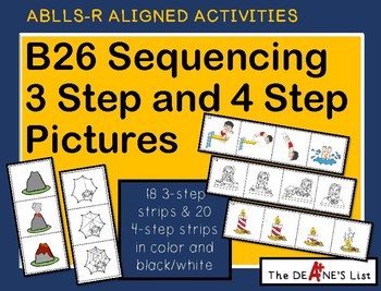 Preview of ABLLS-R ALIGNED ACTIVITIES B26 Sequencing 3 Step and 4 Step Pictures