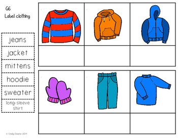 ABLLS-R ALIGNED ACTIVITIES G6 Label clothing items by The Deane's List
