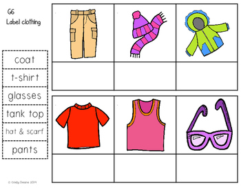 ABLLS-R ALIGNED ACTIVITIES G6 Label Clothing Items by The Deane's List