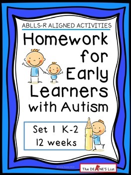 Preview of ABLLS-R ALIGNED ACTIVITIES Homework for Early Learners with Autism Set 1