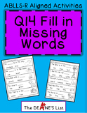 ABLLS-R ALIGNED ACTIVITIES Q14 Fill in missing words