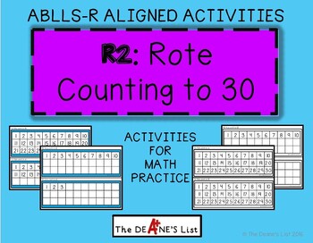 Preview of ABLLS-R ALIGNED ACTIVITIES R2 Rote Counting to 30 - Math Practice & Activities