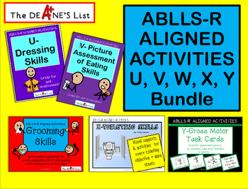 Preview of ABLLS-R ALIGNED ACTIVITIES  U, V, W, X, Y Bundle SymbolStix Version