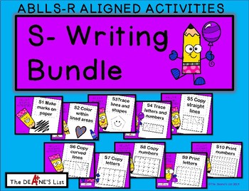 Preview of ABLLS-R ALIGNED ACTIVITIES S-Objectives: Writing BUNDLE