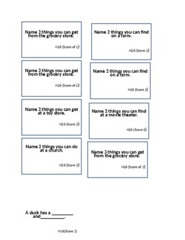 Preview of ABLLS-R H26 Small Task Cards (Multiple Responses to Community Questions)FREE