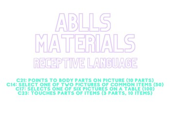 Preview of ABLLS R Receptive Language Materials (Autism and Special Education)