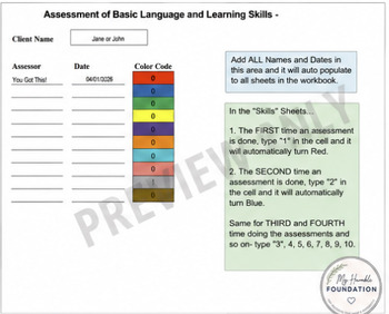 Preview of ABLLS-R Scoring Tool | ABA Assessment Tracker | Auto Color Coding (Digital Downl