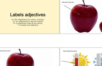 Preview of ABLLS- labeling: labels adjectives (G13)