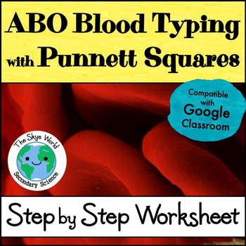 Preview of ABO Blood Typing with Punnett Squares Worksheet with digital Easel version