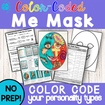 Preview of ABOUT ME ART | ME MASK | Color Code Personality Types | Halloween