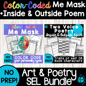 Preview of ABOUT ME ART & POETRY BUNDLE | Me Mask  & Inside/Outside Poem | Halloween