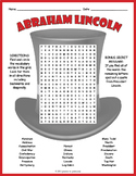ABRAHAM LINCOLN BIRTHDAY Word Search Puzzle Worksheet - 4t