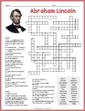 ABRAHAM LINCOLN Crossword Puzzle Worksheet - 5th 6th 7th 8