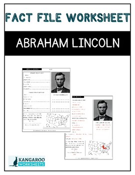 Preview of ABRAHAM LINCOLN - Fact File Worksheet - Research Sheet