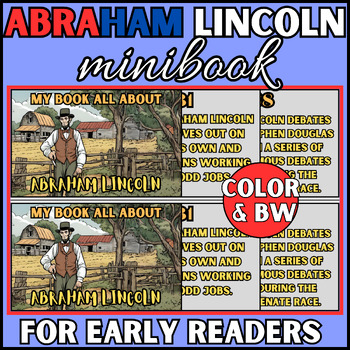 Preview of ABRAHAM LINCOLN Mini Book for Early Readers | Presidents' Day Mini Book