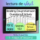 ABRIL April Themed Spanish CI Comprehensible Reading Compr
