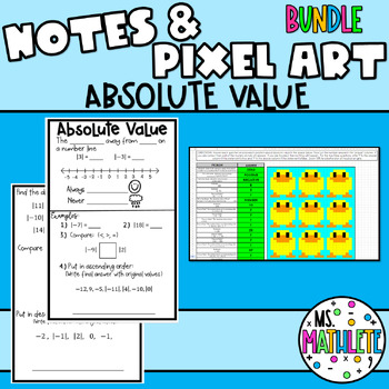 Preview of ABSOLUTE VALUE  Notes and Pixel Art BUNDLE