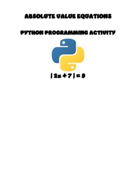 Preview of ABSOLUTE VALUE PYTHON PROGRAMMING ACTIVITY