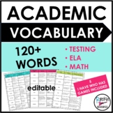 ACADEMIC VOCABULARY WORDS - TEST PREP - TESTING WORDS - ELA MATH WORDS