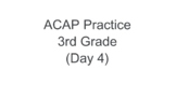 ACAP Grade 3 Math Practice Problems (Covers ALL standards)