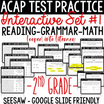 Preview of INTERACTIVE TEST PRACTICE READING GRAMMAR SEESAW GOOGLE SLIDES VERSION #1