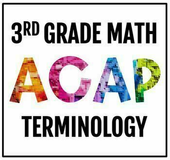 Preview of ACAP Terminology - 3rd Grade Math - Vocabulary Cards