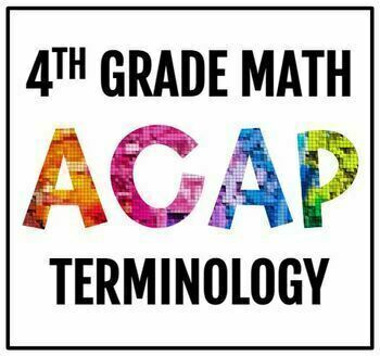 Preview of ACAP Terminology - 4th Grade Math - Vocabulary Cards