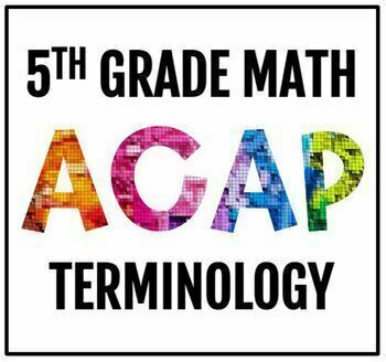 Preview of ACAP Terminology - 5th Grade Math - Vocabulary Cards