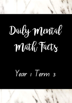 Preview of ACARA C2C, Year 1, Term 3, 10 Week Daily Computation Warm-up Math Fact Booklet.