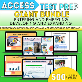 Preview of WIDA ACCESS Test Prep - ALL Student Levels - MEGA Bundle