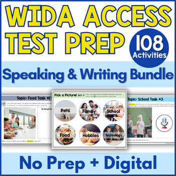 Preview of ESL WIDA Access Practice and Test Prep for Speaking & Writing Prompts