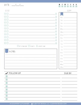 ACCESSPOINT LE Daily Planner Sheet - Blue - Printable by knowledgecontent