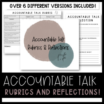 Preview of ACCOUNTABLE TALK RUBRICS AND REFLECTIONS!