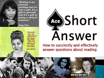 Preview of ACE Short Answers / A Strategy to Answer Short Response Writing Questions