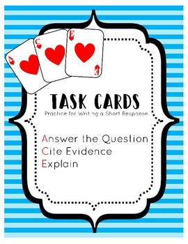 Preview of Citing Text Evidence ACE Strategy Task Cards