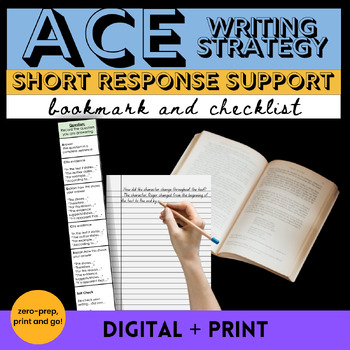 Preview of ACE Strategy Bookmarks ACE Writing Strategy Short Response Checklist