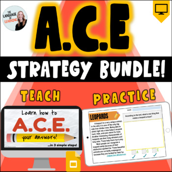 Preview of ACE Writing Strategy BUNDLE! Teach & Practice the RACE Strategy | Text Evidence