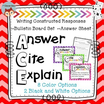 Preview of ACE Reading Strategy for Writing Constructed Responses - Bulletin Board Set
