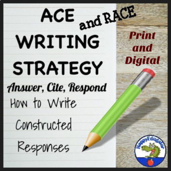 Preview of ACE and RACE Writing Strategy Posters and Worksheets with Easel Activity