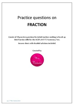 Preview of ACER LANTITE Fraction Practice Test