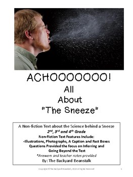 Preview of ACHOOOOOO! All About the Sneeze - A Non-fiction Reading Passage