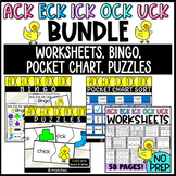 ACK, ECK, ICK, OCK, and UCK BUNDLE Worksheets, Bingo, Puzz